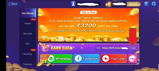 Earn Commission in the Teen Patti Master app