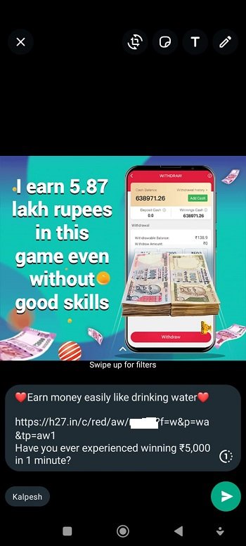 share teen patti master in WhatsApp