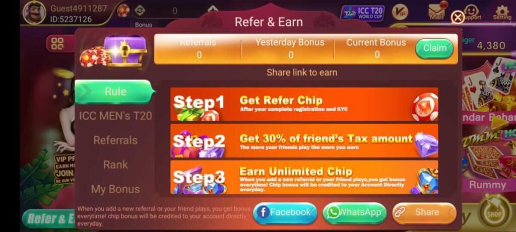Rummy East Refer And Earn